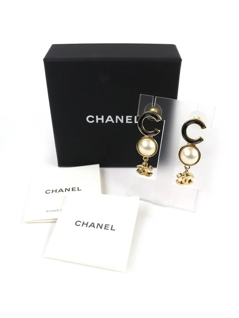 Chanel Cc Logo Earrings Gold-Tone Metal #250100C11B
